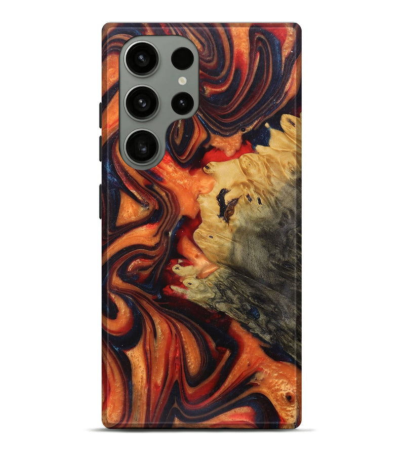 Galaxy S23 Ultra Wood+Resin Live Edge Phone Case - Carissa (Red, 691016)