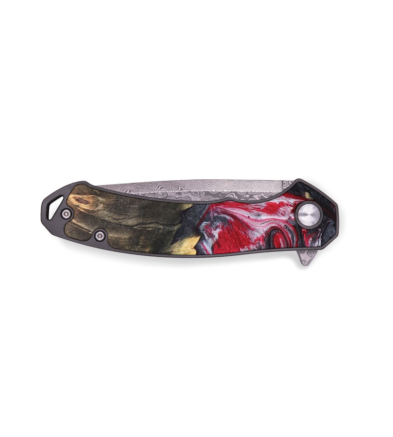 EDC Wood+Resin Pocket Knife - Caitlyn (Red, 691022)