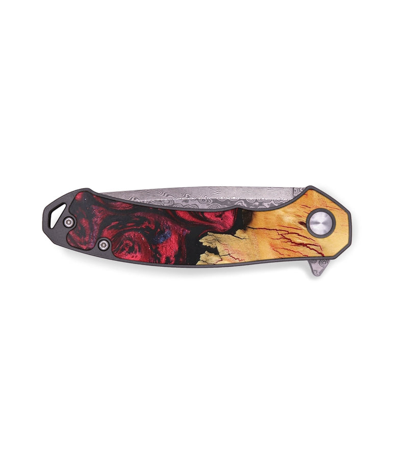 EDC Wood+Resin Pocket Knife - Eduardo (Red, 691023)