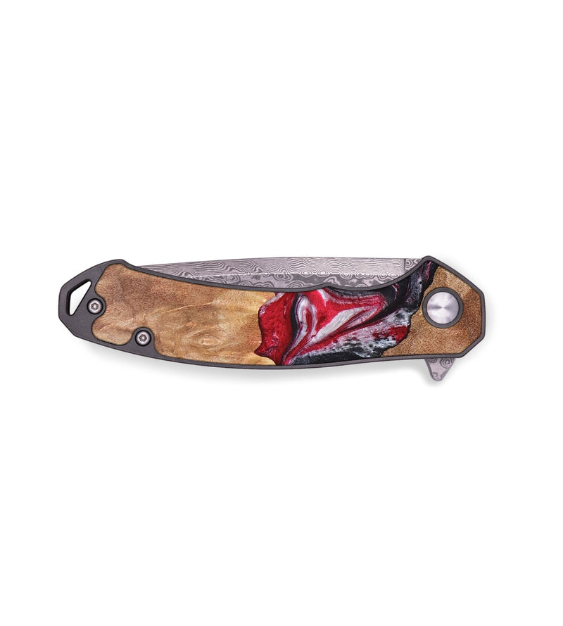 EDC Wood+Resin Pocket Knife - Aidan (Red, 691029)