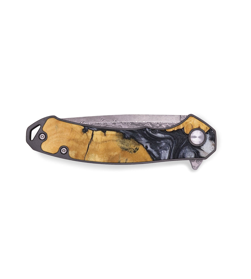 EDC Wood+Resin Pocket Knife - Journee (Black & White, 691034)