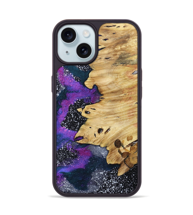 iPhone 15 Wood+Resin Phone Case - Sofia (Cosmos, 691084)