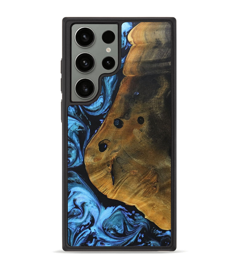 Galaxy S23 Ultra Wood+Resin Phone Case - Octavia (Blue, 691286)