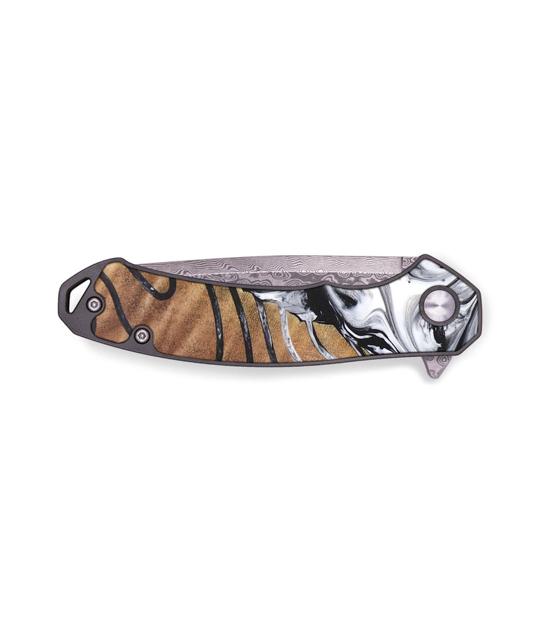 EDC Wood+Resin Pocket Knife - Pamela (Red, 691396)