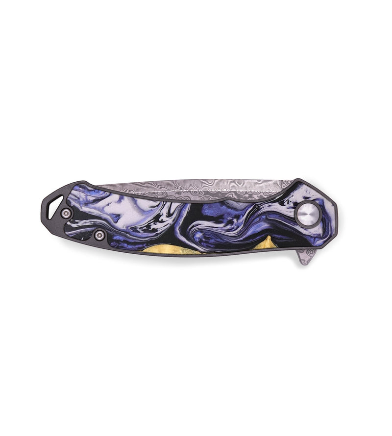 EDC Wood+Resin Pocket Knife - Christoph (Blue, 691400)
