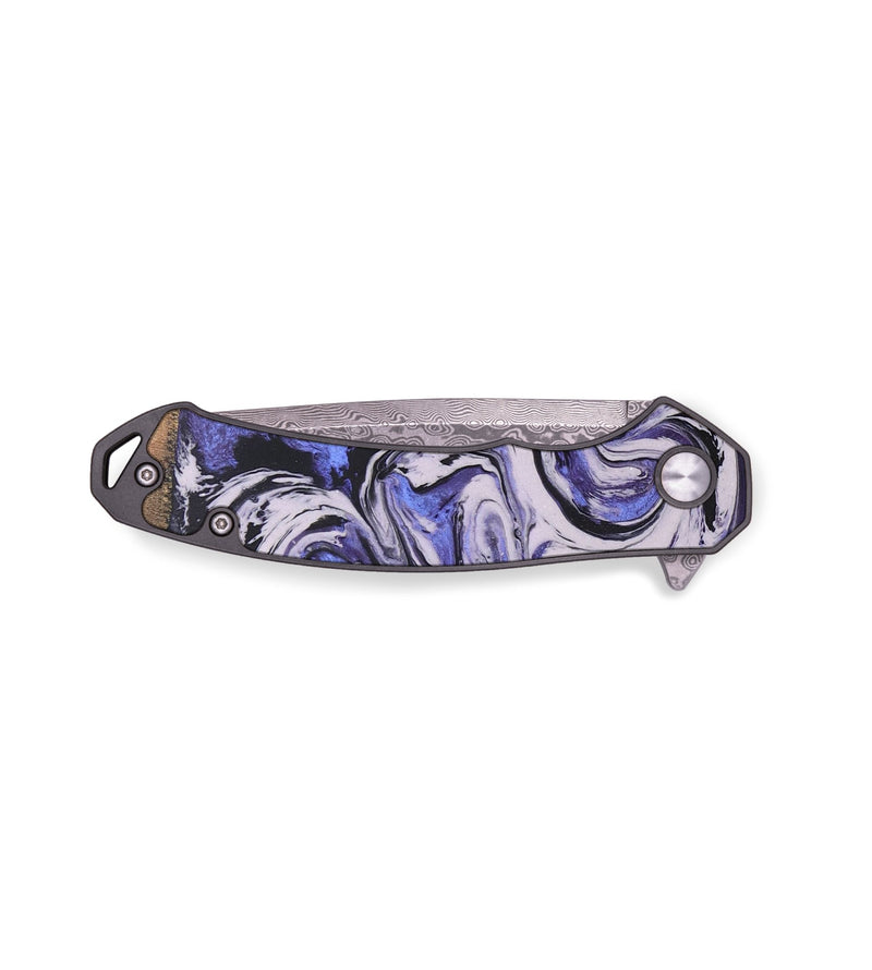 EDC Wood+Resin Pocket Knife - Nancy (Blue, 691402)