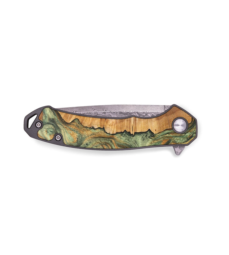 EDC Wood+Resin Pocket Knife - Silas (Green, 691409)