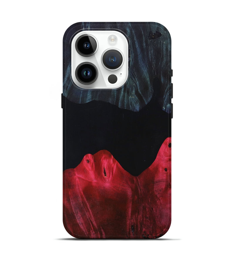 iPhone 15 Pro Wood+Resin Live Edge Phone Case - Gianna (Pure Black, 691466)