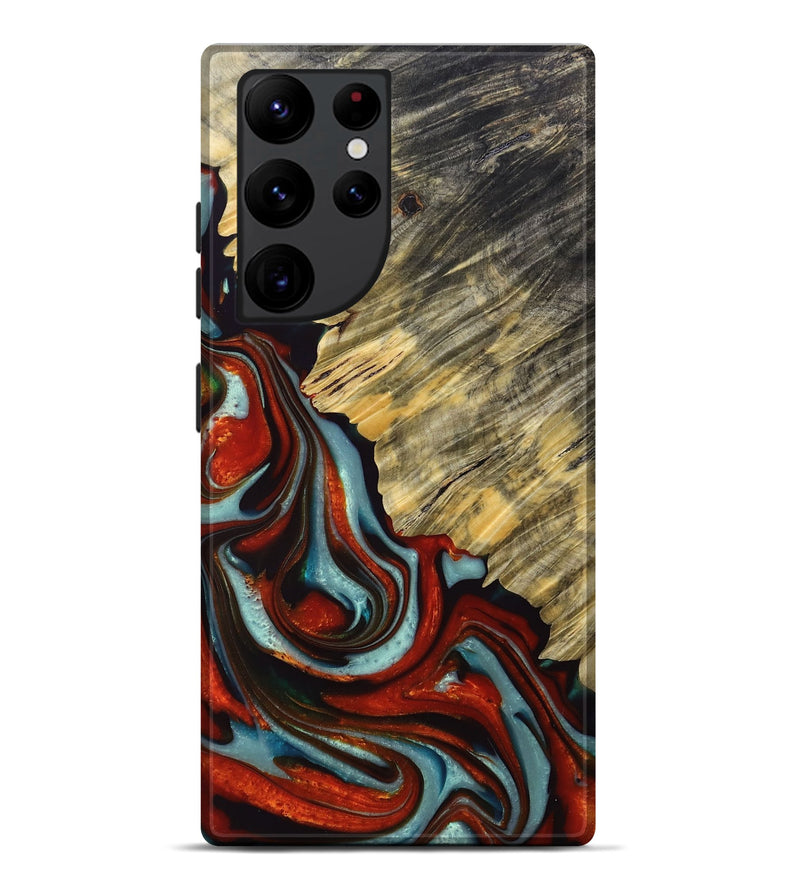 Galaxy S22 Ultra Wood+Resin Live Edge Phone Case - Kailani (Red, 691490)