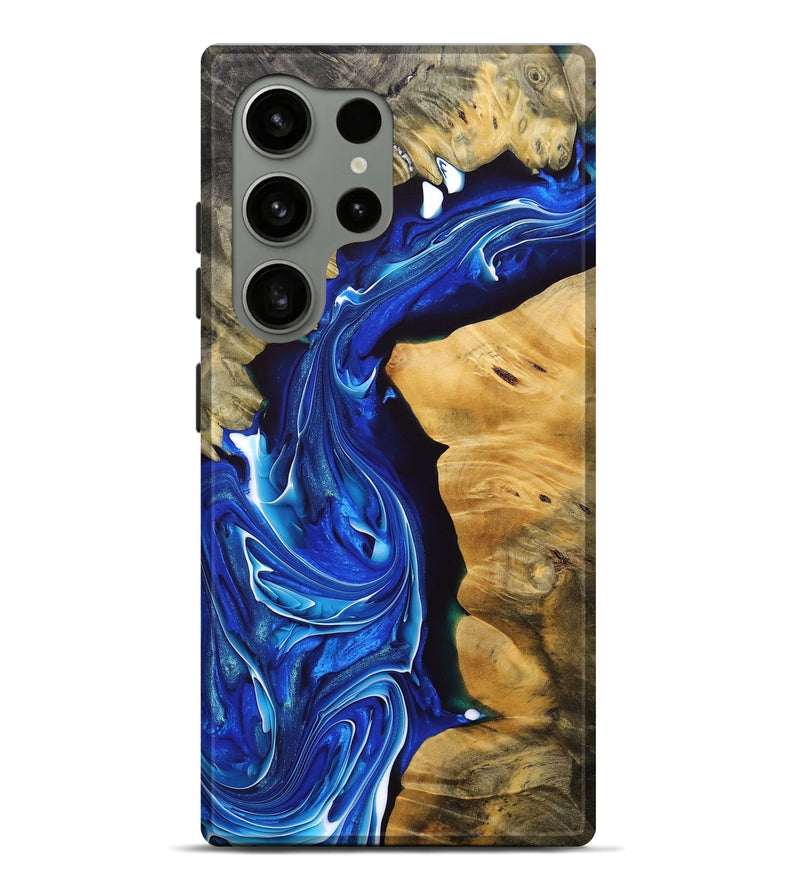 Galaxy S24 Ultra Wood+Resin Live Edge Phone Case - Paislee (Blue, 691491)
