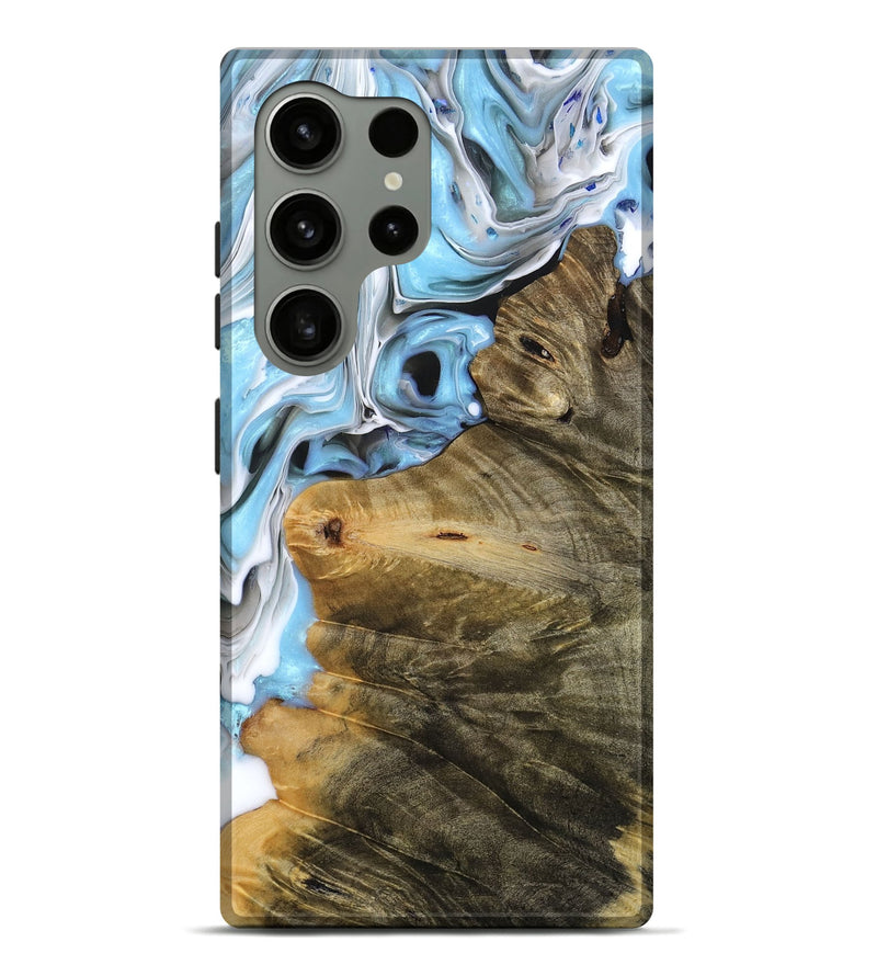 Galaxy S24 Ultra Wood+Resin Live Edge Phone Case - Lucy (Blue, 691495)