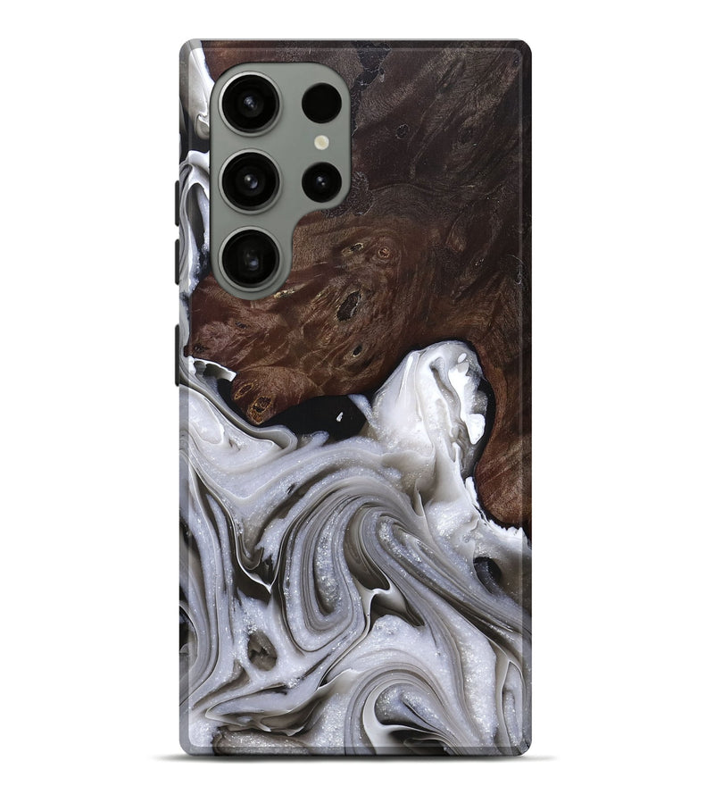 Galaxy S23 Ultra Wood+Resin Live Edge Phone Case - Noah (Black & White, 691497)