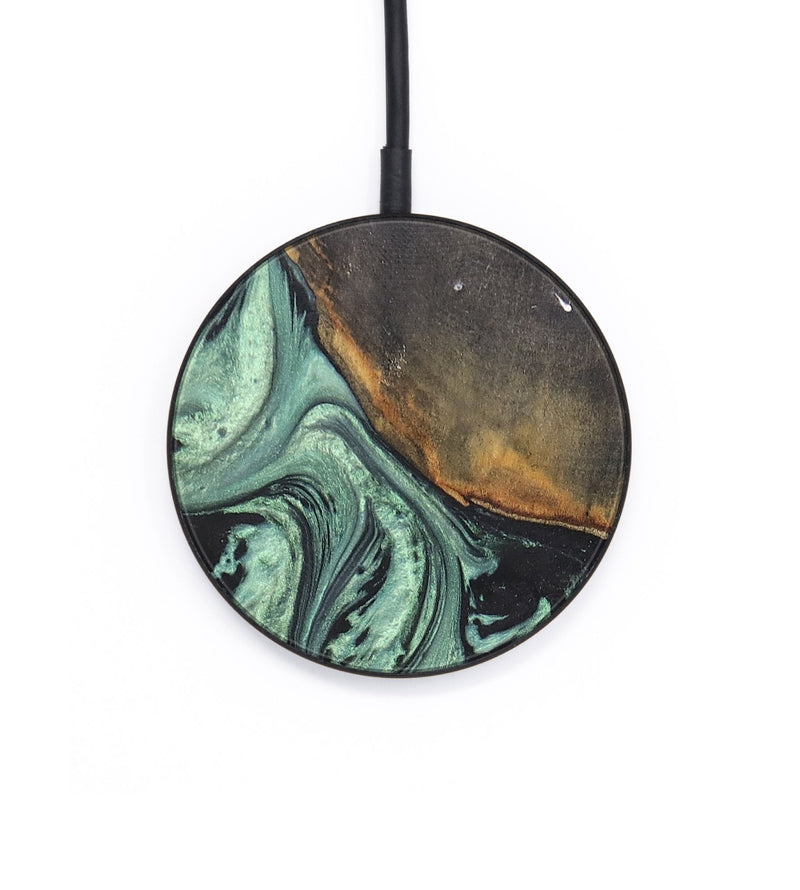 Circle Wood+Resin Wireless Charger - Miles (Green, 691515)