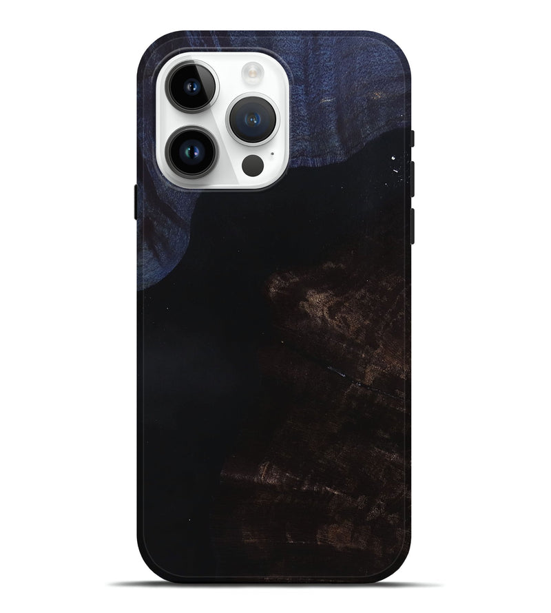 iPhone 15 Pro Max Wood+Resin Live Edge Phone Case - Ken (Pure Black, 691719)