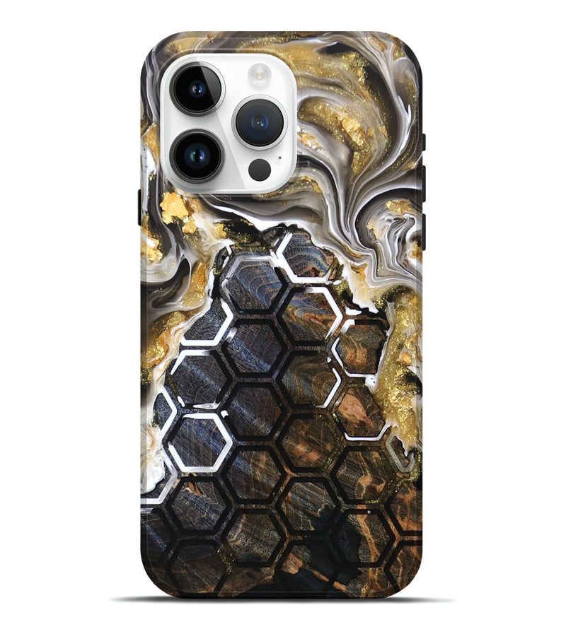iPhone 15 Pro Max Wood+Resin Live Edge Phone Case - Caitlin (Pattern, 691736)