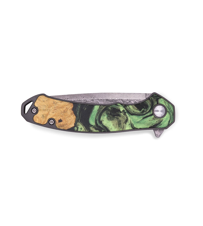 EDC Wood+Resin Pocket Knife - Shaq (Green, 691767)