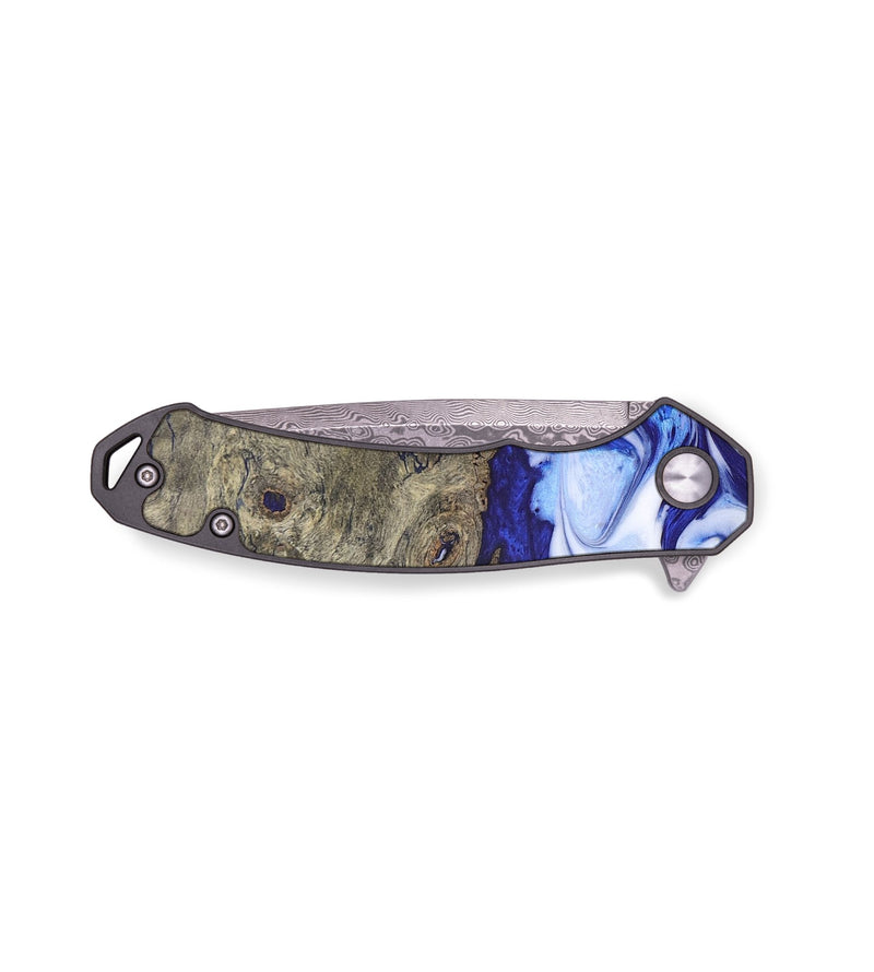 EDC Wood+Resin Pocket Knife - Easton (Blue, 691775)