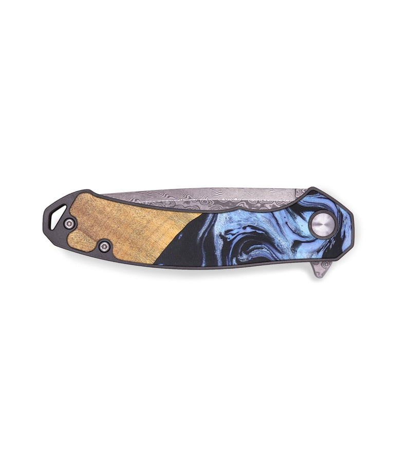 EDC Wood+Resin Pocket Knife - Byron (Blue, 691776)