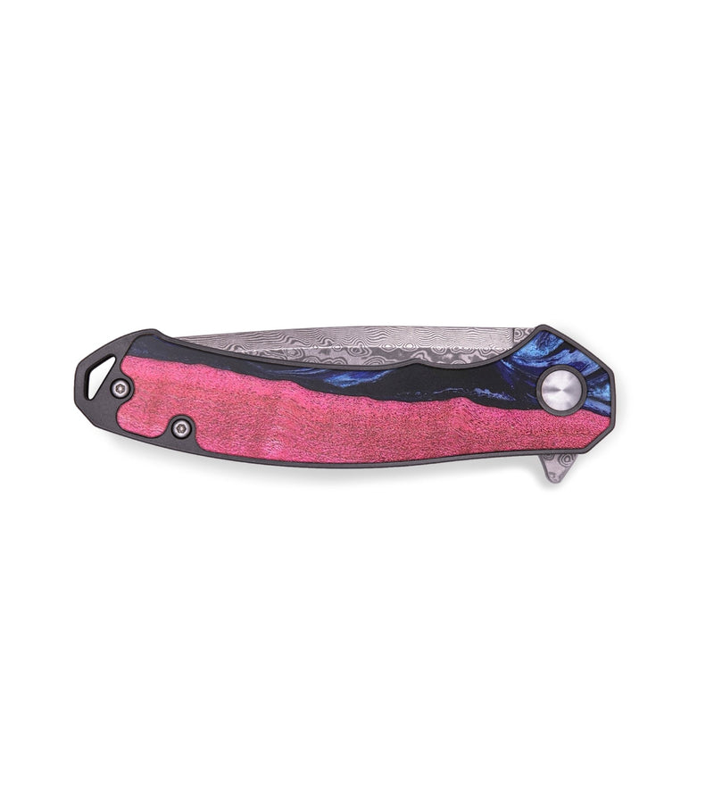 EDC Wood+Resin Pocket Knife - Roger (Blue, 691778)
