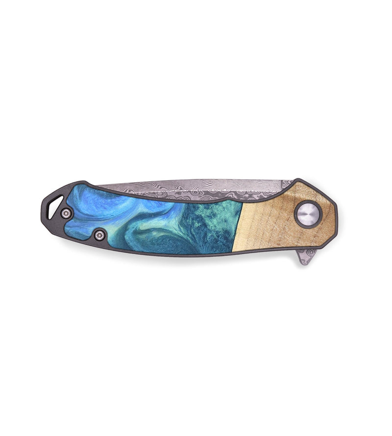 EDC Wood+Resin Pocket Knife - Chuck (Blue, 691780)