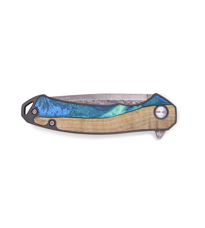 EDC Wood+Resin Pocket Knife - Gail (Blue, 691782)