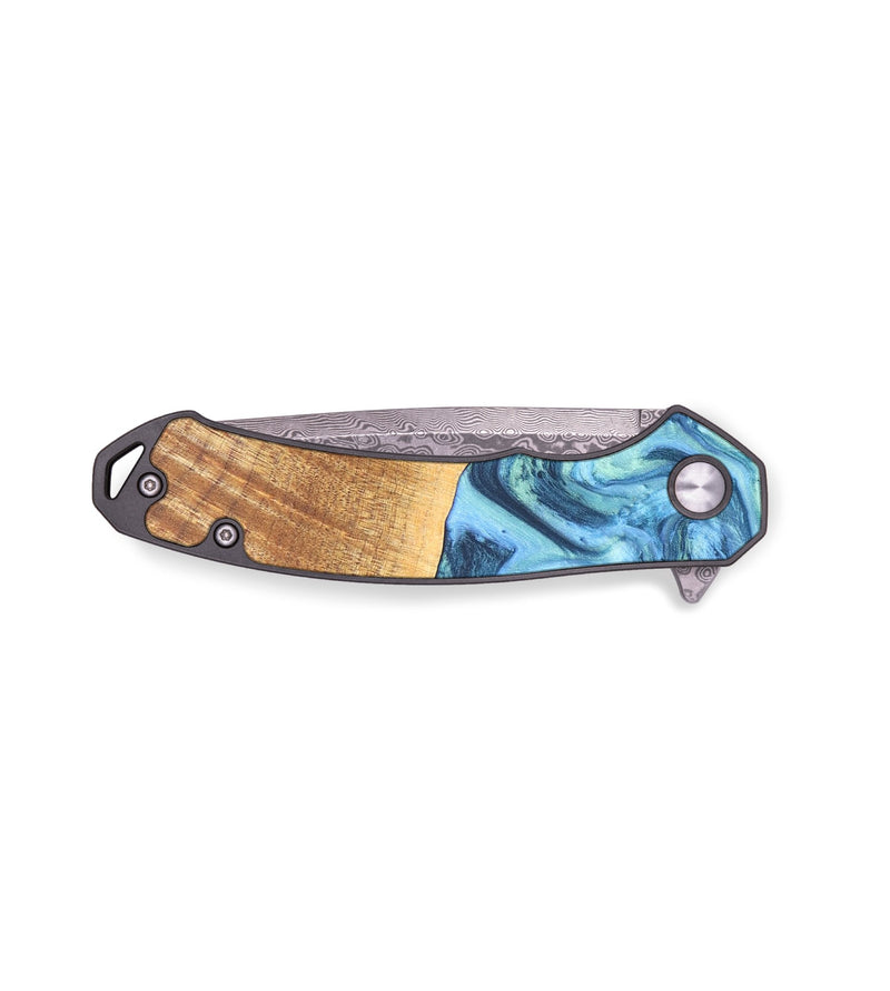 EDC Wood+Resin Pocket Knife - Angel (Blue, 691783)