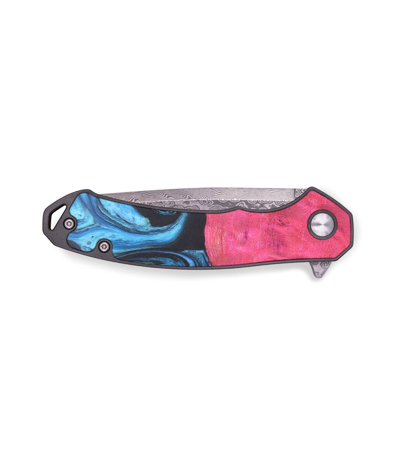 EDC Wood+Resin Pocket Knife - Pam (Blue, 691784)