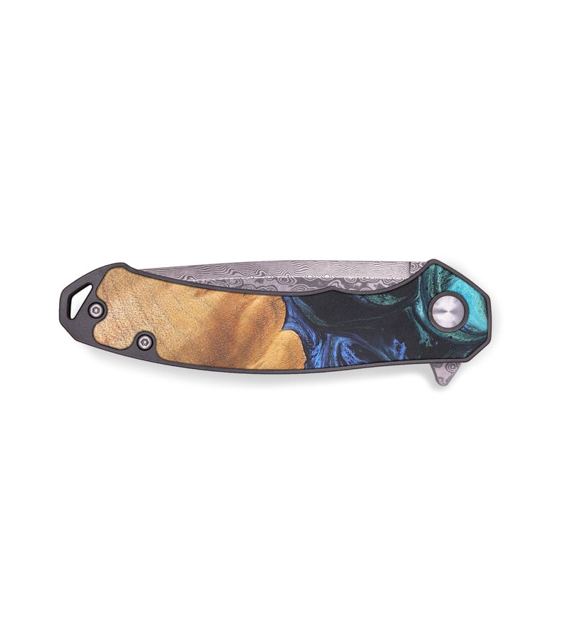 EDC Wood+Resin Pocket Knife - Damien (Blue, 691786)