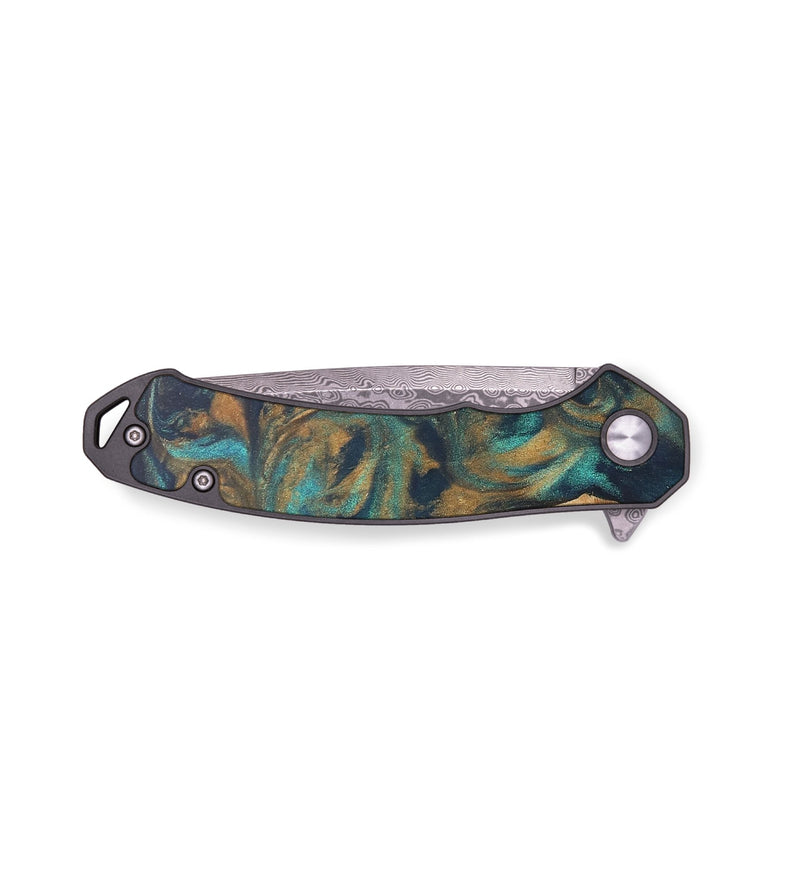 EDC Wood+Resin Pocket Knife - Caiden (Green, 691789)