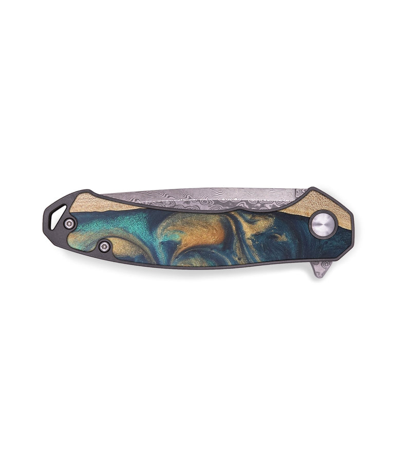EDC Wood+Resin Pocket Knife - Byron (Green, 691790)
