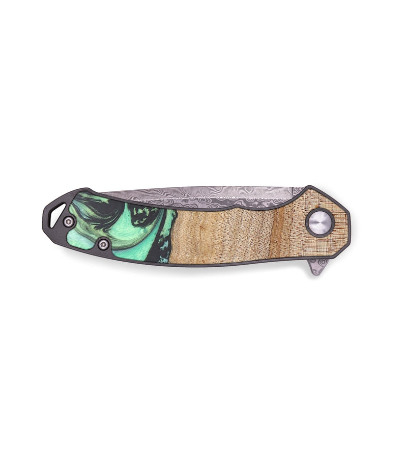EDC Wood+Resin Pocket Knife - Hallie (Green, 691791)