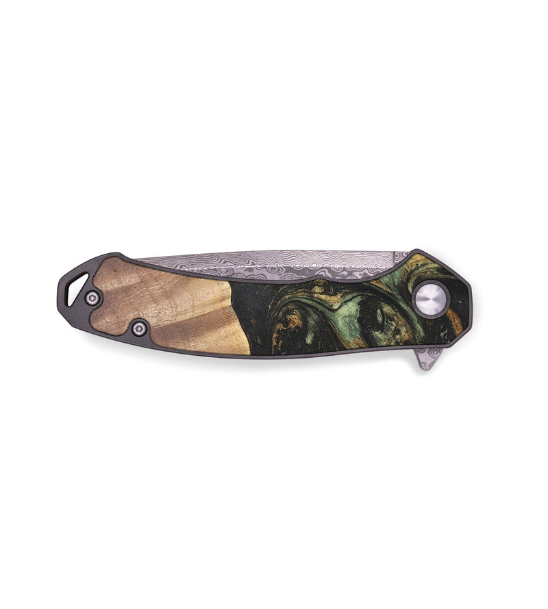 EDC Wood+Resin Pocket Knife - Miriam (Green, 691792)