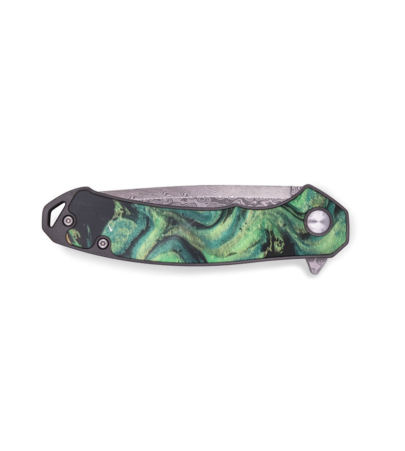 EDC Wood+Resin Pocket Knife - Ophelia (Green, 691795)