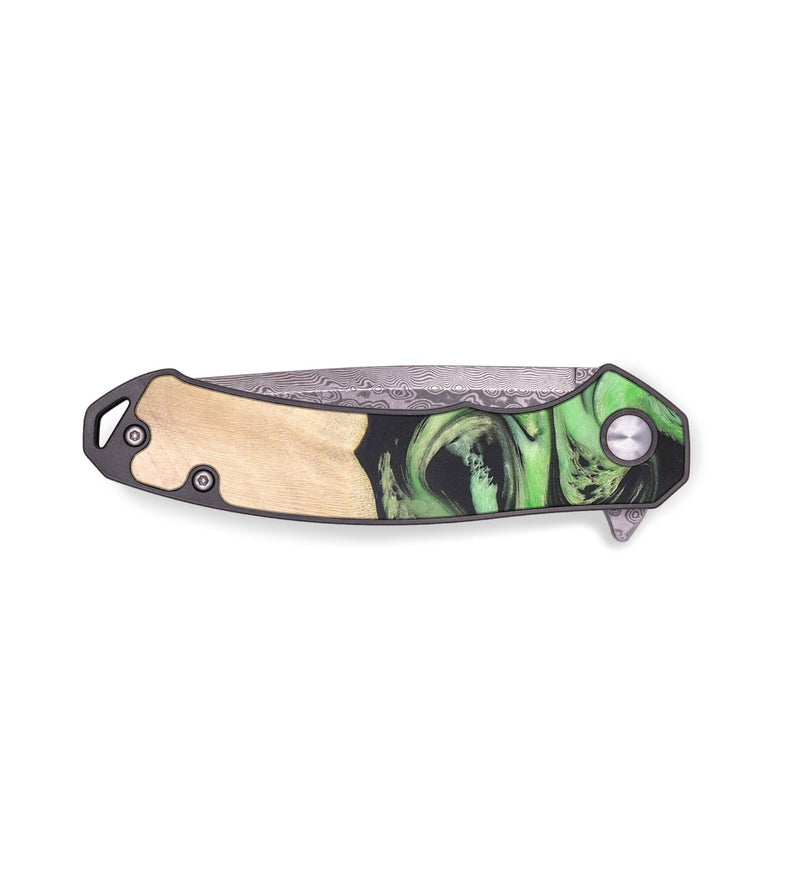 EDC Wood+Resin Pocket Knife - Kerri (Green, 691799)