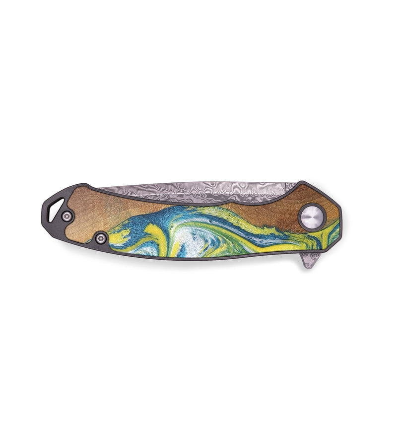 EDC Wood+Resin Pocket Knife - Miranda (Blue, 691807)