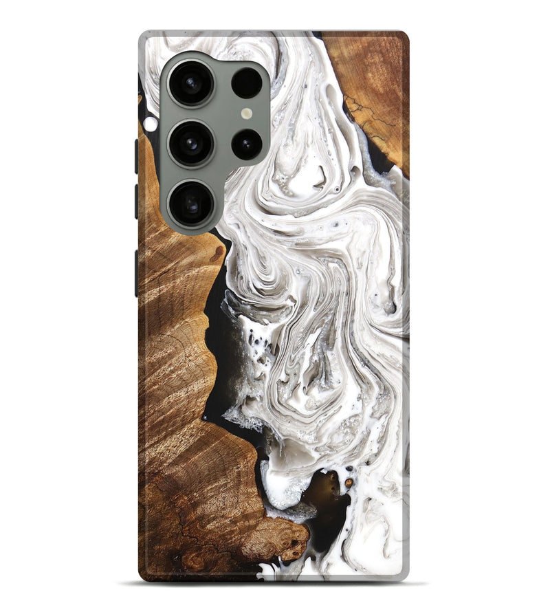 Galaxy S24 Ultra Wood+Resin Live Edge Phone Case - Matias (Black & White, 691877)