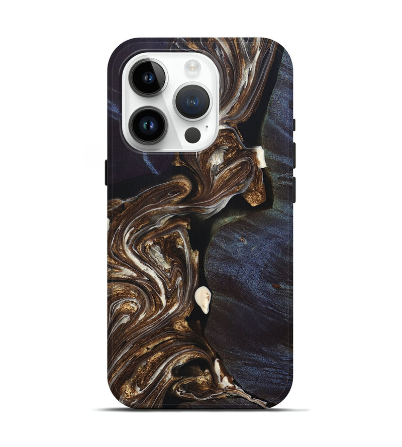 iPhone 15 Pro Wood+Resin Live Edge Phone Case - Imani (Black & White, 691882)