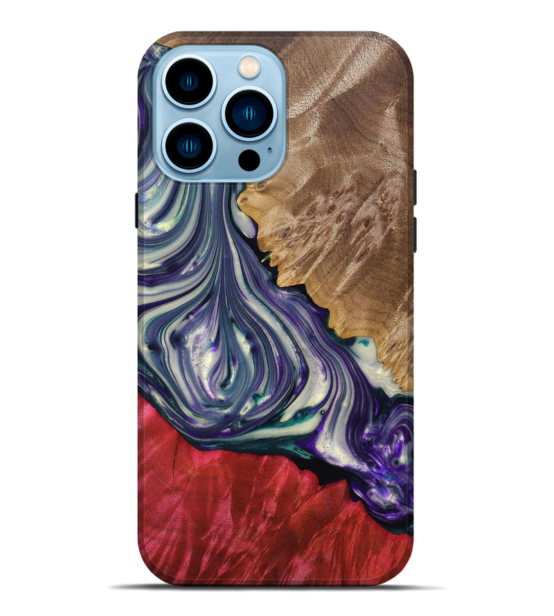 iPhone 14 Pro Max Wood+Resin Live Edge Phone Case - Elsie (Purple, 691986)