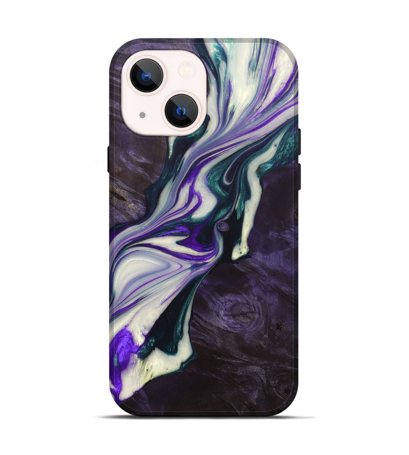 iPhone 14 Wood+Resin Live Edge Phone Case - Wilfred (Purple, 691987)