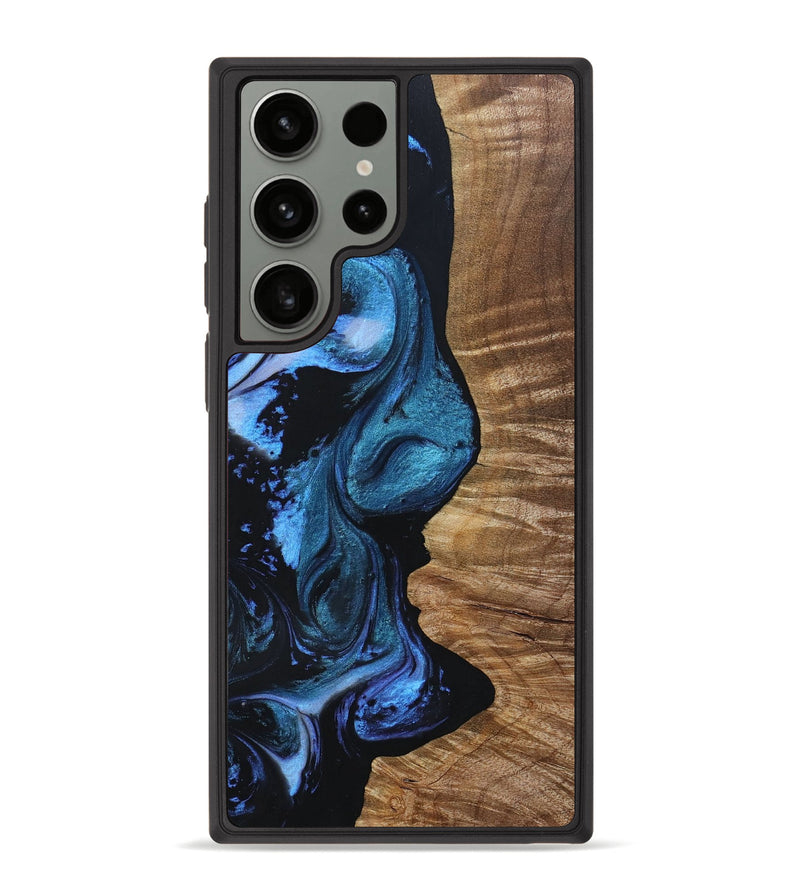 Galaxy S23 Ultra Wood+Resin Phone Case - Demi (Blue, 692129)