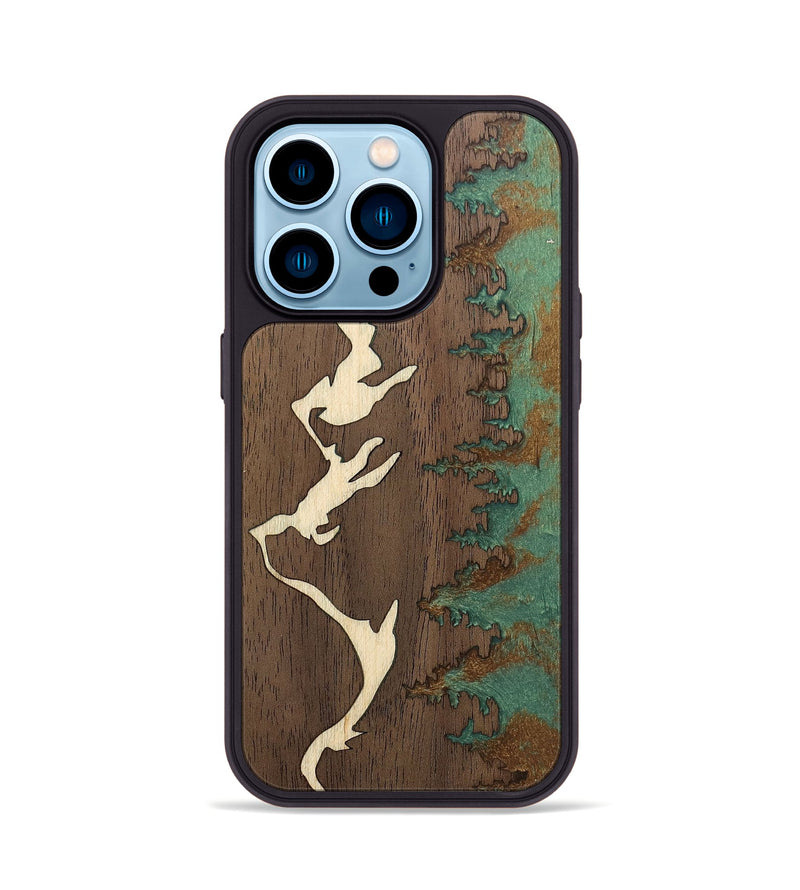 iPhone 14 Pro Wood+Resin Phone Case - Sasha (Pattern, 692196)
