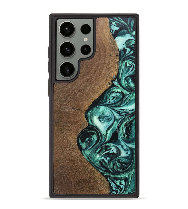Galaxy S23 Ultra Wood+Resin Phone Case - Winston (Green, 692255)