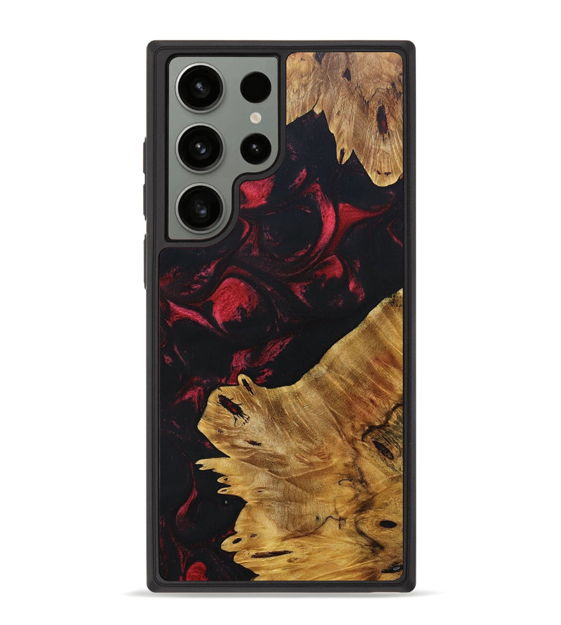 Galaxy S23 Ultra Wood+Resin Phone Case - Randal (Red, 692272)