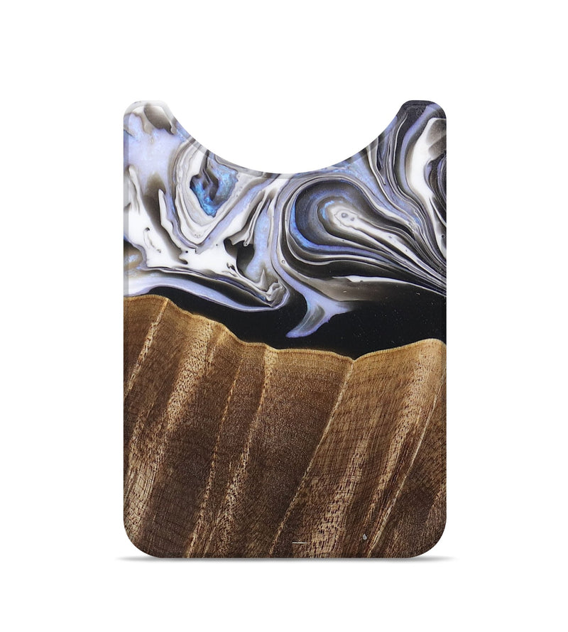 Live Edge Wood+Resin Wallet - Janine (Black & White, 692279)
