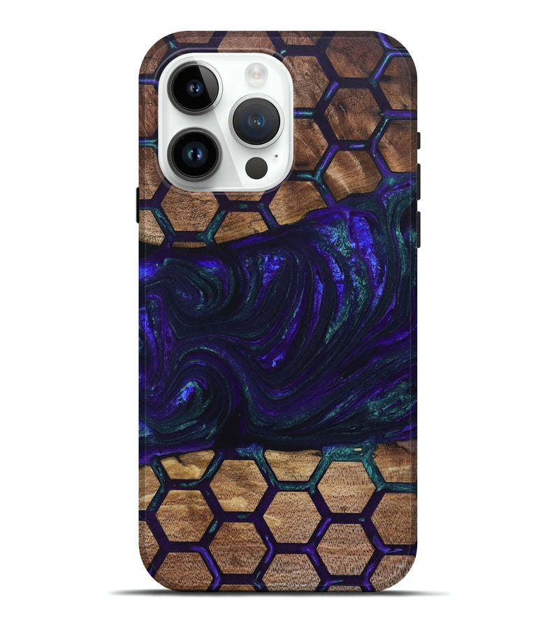 iPhone 15 Pro Max Wood+Resin Live Edge Phone Case - Rosa (Pattern, 692325)