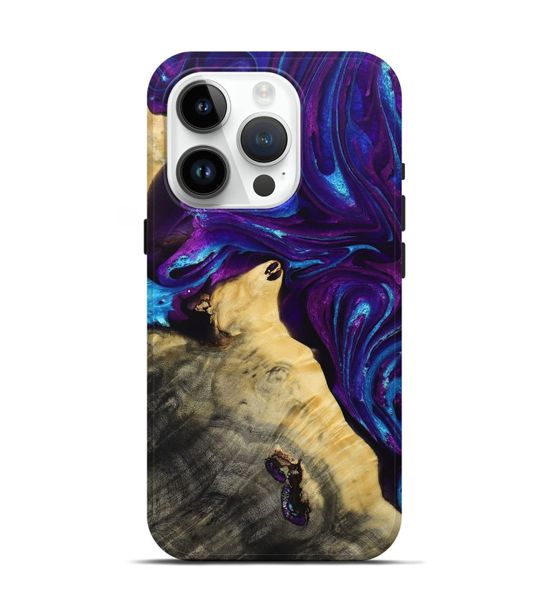 iPhone 15 Pro Wood+Resin Live Edge Phone Case - Eileen (Purple, 692331)