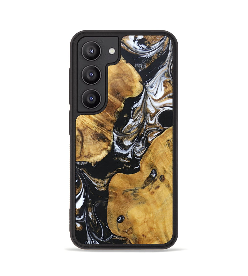 Galaxy S23 Wood+Resin Phone Case - Suzanne (Black & White, 692394)