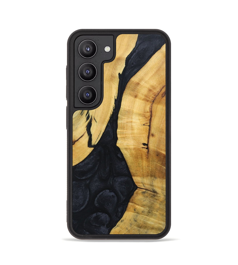 Galaxy S23 Wood+Resin Phone Case - Adrienne (Pure Black, 692409)