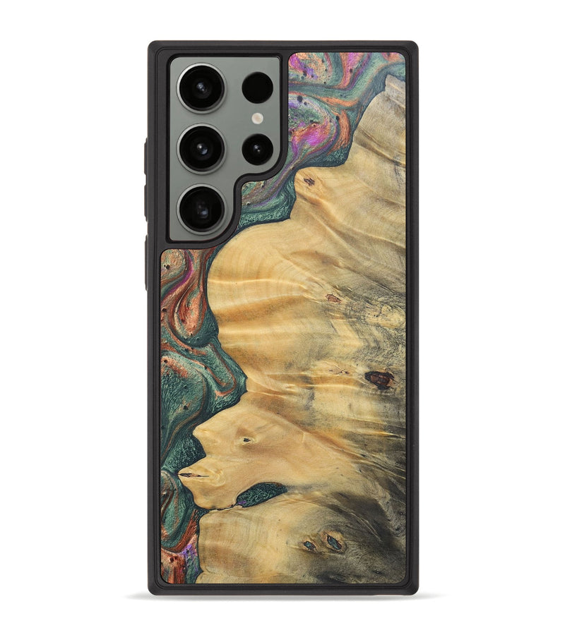 Galaxy S23 Ultra Wood+Resin Phone Case - Camila (Green, 692468)
