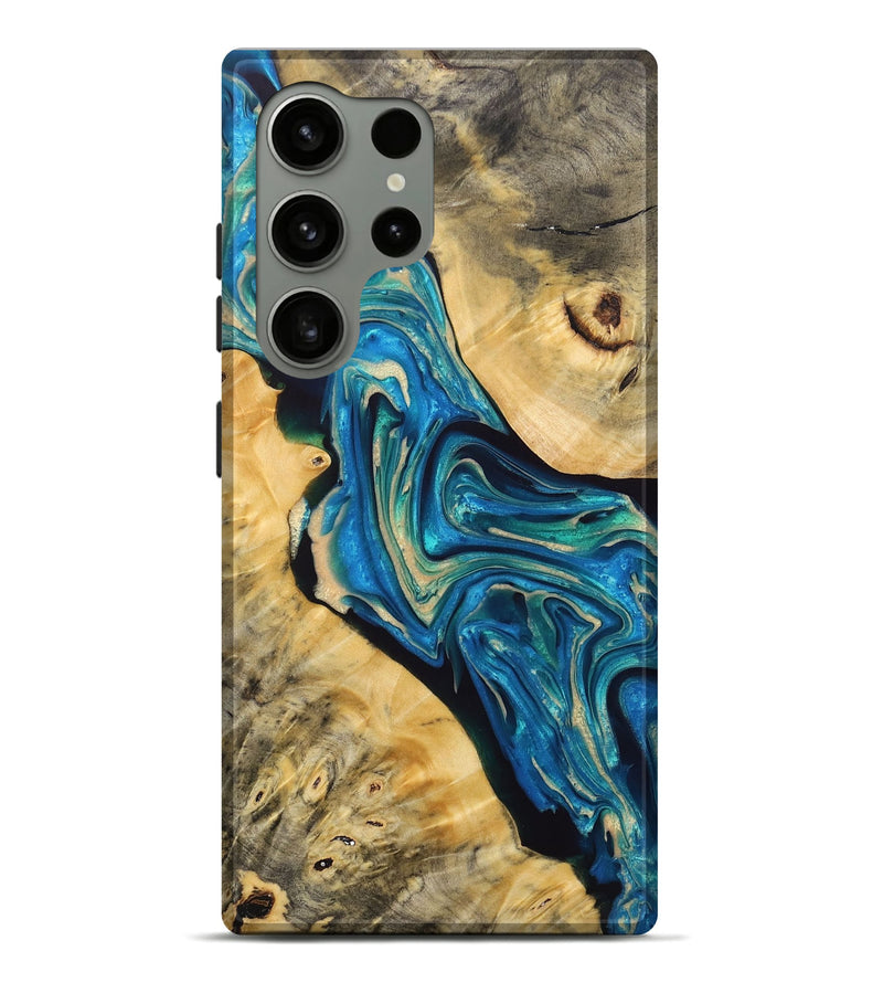 Galaxy S24 Ultra Wood+Resin Live Edge Phone Case - Inez (Blue, 692521)